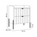 Ver imagem 5 de Mesa de Cabeceira 2 Gavetas Verde Fendi para Quarto Cama Casal/queen Pés Champagne