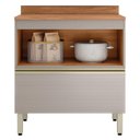 Ver imagem 2 de Balcão de Cozinha Proença 80cm 1 Porta e 1 Gaveta Nogueira Touch/nude Prime Tx com Tampo Mdf -