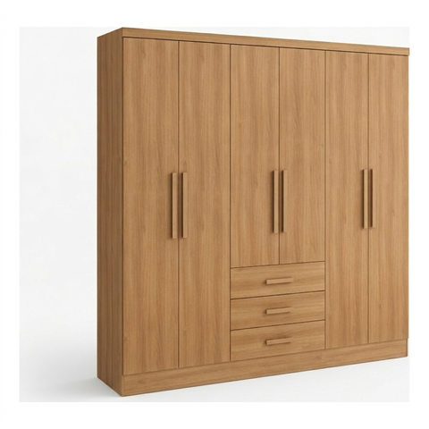 Guarda Roupa Casal Master 6 Portas 3 Gavetas Cinamomo Formimóveis
