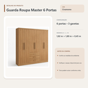 Ver imagem 5 de Guarda Roupa Casal Master 6 Portas 3 Gavetas Cinamomo Formimóveis