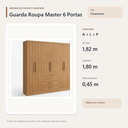 Ver imagem 4 de Guarda Roupa Casal Master 6 Portas 3 Gavetas Cinamomo Formimóveis