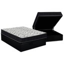 Ver imagem 1 de Cama Box Baú Casal: Colchão Espuma D45 Ortobom / Airtech 150 + Base Crc Suede Black (138x188)