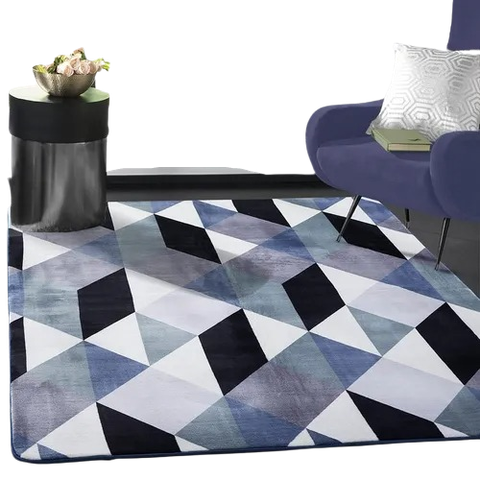 Tapete Flannel Sala Quarto Luxo Macio 2,00x1,40 chevron preto branco