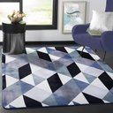 Ver imagem 2 de Tapete Flannel Sala Quarto Luxo Macio 2,00x1,40 chevron preto branco