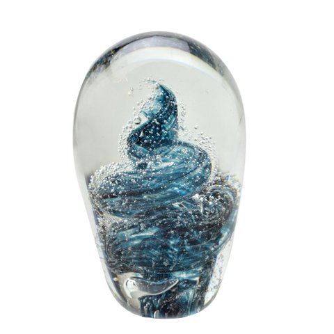Escultura Decorativa em Vidro Verde e Transparente 14,5cm