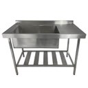 Ver imagem 2 de Pia Aço Inox Industrial 130x70x90 Cm Cuba Grande Cubão Esquerda Nortinox