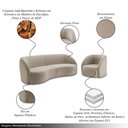 Ver imagem 3 de Conjunto Sofá Sala de Estar Bipartido 288cm e Poltrona Clarke Veludo Bege G45 - Gran Belo