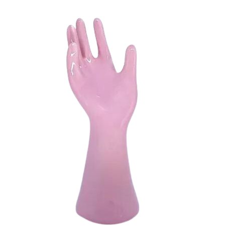 Mão Porta Anel Cerâmica:rosa