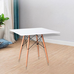 Mesa Eiffel Eames Quadrada Mdf 90cm Cantos Arredondado Desing Moderno Cor Branco - 2