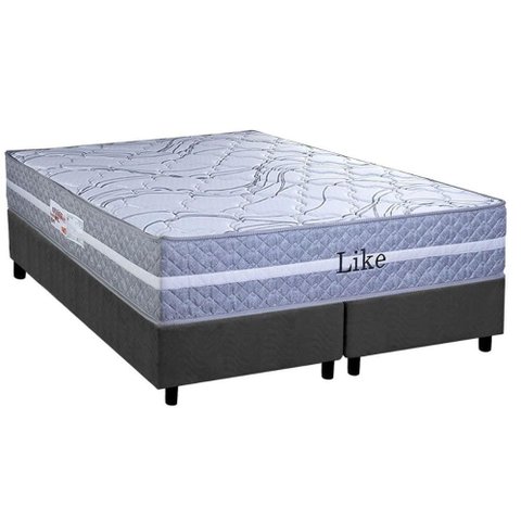 Cama Box Queen: Colchão Molas Masterpocket Ensacadas Paropas Like + Base Crc Suede Gray (158x198)