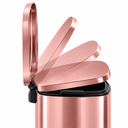 Ver imagem 2 de Lixeira Inox Retangular c/Pedal 12L. Escovado Mood - Rose Gold