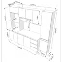 Ver imagem 3 de Cozinha Compacta Torre Quente Duplo 10 Portas 3 Gavetas 4 Peças Michy Espresso Móveis