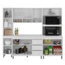 Ver imagem 4 de Cozinha Compacta Torre Quente Duplo 10 Portas 3 Gavetas 4 Peças Michy Espresso Móveis