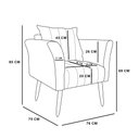 Ver imagem 6 de Poltrona Marilia Linho Cinza A05 Pés Palito Castanho - D'Rossi