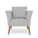 Ver imagem 1 de Poltrona Marilia Linho Cinza A05 Pés Palito Castanho - D'Rossi