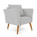 Ver imagem 3 de Poltrona Marilia Linho Cinza A05 Pés Palito Castanho - D'Rossi