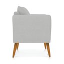 Ver imagem 4 de Poltrona Marilia Linho Cinza A05 Pés Palito Castanho - D'Rossi