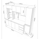 Ver imagem 3 de Cozinha Compacta Torre Quente Duplo 10 Portas 3 Gavetas 4 Peças Michy Espresso Móveis