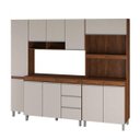 Ver imagem 2 de Cozinha Compacta Torre Quente Duplo 10 Portas 3 Gavetas 4 Peças Michy Espresso Móveis