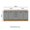 Ver imagem 4 de Kit com 2 Balcões Multiuso 4 Portas 3 Gavetas Agata Madesa
