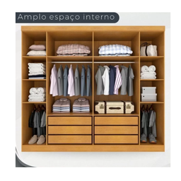 Guarda Roupa Casal 2 Portas de Correr com Espelho Trancoso - Móveis Valverde - Cinamomo - 2 Guarda Roupa Casal 2 Portas de Correr com Espelho Trancoso - Móveis Valverde - Cinamomo - 2