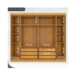 Guarda Roupa Casal 2 Portas de Correr com Espelho Trancoso - Móveis Valverde - Cinamomo - 3 Guarda Roupa Casal 2 Portas de Correr com Espelho Trancoso - Móveis Valverde - Cinamomo - 3