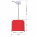 Ver imagem 2 de Lustre Luminária Pendente Vivare Free Lux Pe-4107br Cúpula em Tecido 25x20cm Vermelho Canopla