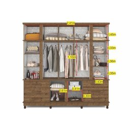 Guarda Roupa Casal Silverado 12 Portas e 6 Gavetas - Albatroz - Pinus Real - 3