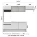 Ver imagem 6 de Armário de Cozinha Completa 240cm Branco Topazio Madesa 01