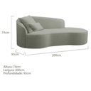 Ver imagem 5 de Divã Recamier Sofá Curvo Sala de Tv e Estar Recepção Inglaterra 200cm Lado Direito Linho Verde