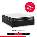 Ver imagem 4 de Cama Box Baú Bipartido Queen + Colchão Life D33 Pillow Top 61x158x198cm - Preto - e-Shop Casa