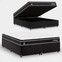 Ver imagem 1 de Cama Box Baú Bipartido Queen + Colchão Life D33 Pillow Top 61x158x198cm - Preto - e-Shop Casa