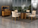 Ver imagem 6 de Conjunto Sala de Jantar Jade Gold 1,20m Tampo Chumbo 4 Cadeiras Jade Cinamomo/Joli Palha
