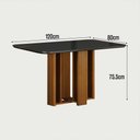 Ver imagem 3 de Conjunto Sala de Jantar Jade Gold 1,20m Tampo Chumbo 4 Cadeiras Jade Cinamomo/Joli Palha