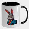 Caneca Branca com Interna Preta Y5 Coelho Terno Arte - 1