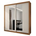 Ver imagem 1 de Guarda Roupa Casal 2 Portas de Correr com Espelho Versale 241 cm Cinamomo Areia Zanz