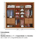 Ver imagem 3 de Guarda Roupa Casal 2 Portas de Correr com Espelho Versale 241 cm Cinamomo Areia Zanz