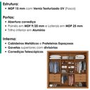 Ver imagem 4 de Guarda Roupa Casal 2 Portas de Correr com Espelho Versale 241 cm Cinamomo Areia Zanz