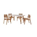 Ver imagem 2 de Conjunto de Mesa de Jantar Maia Tampo com Vidro Laqueado 120 cm 4 Cadeiras Eloá