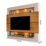 Painel De TV Até 75 Polegadas Com Led Carvalho Off White Milão Luapa - 4