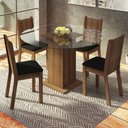 Ver imagem 1 de Conj. Mesa Tampo de Vidro 4 Cadeiras Rustic/preto