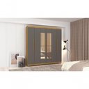 Ver imagem 4 de Guarda Roupa Casal Aurora 6 Portas de Bater 2 Gavetas MDP com Espelho Nature Alasca