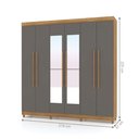 Ver imagem 3 de Guarda Roupa Casal Aurora 6 Portas de Bater 2 Gavetas MDP com Espelho Nature Alasca