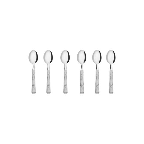 Jogo de Talheres 6 Peças Colher de Mesa Madrepérola Branco Simonaggio
