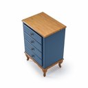 Ver imagem 3 de Mesa de Cabeceira 4 Gavetas Quarto Clássico Luiz Xv Azul Petróleo - Imbuia