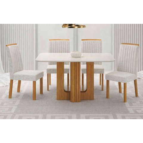 Conjunto Jantar 4 Cadeiras 1,20x80 Izabelle - Arbo Design
