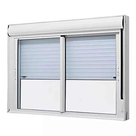 Janela de Alumínio Branco Vitro Correr 2 Folhas Móveis com Persiana Integrada Cm Elegance-180lx120a
