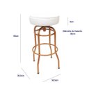 Ver imagem 4 de Kit 3 Unidades Banqueta Altura 65cm Bar Giratória cor Cobre assento branco Poltronas do Sul Banqueta