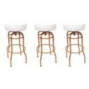 Ver imagem 1 de Kit 3 Unidades Banqueta Altura 65cm Bar Giratória cor Cobre assento branco Poltronas do Sul Banqueta