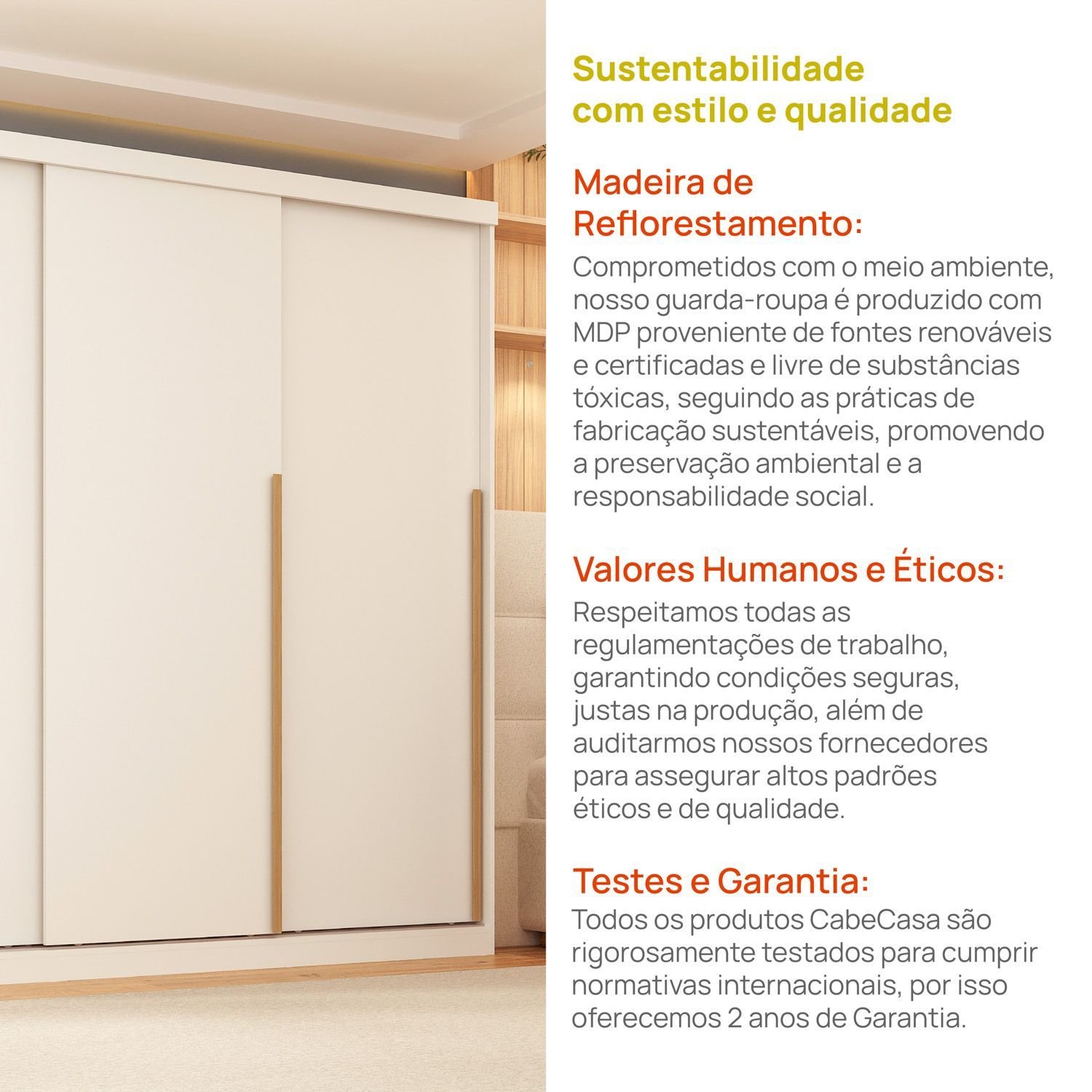Guarda-Roupa 3 Portas de Correr Jade CabeCasa MadeiraOriginals